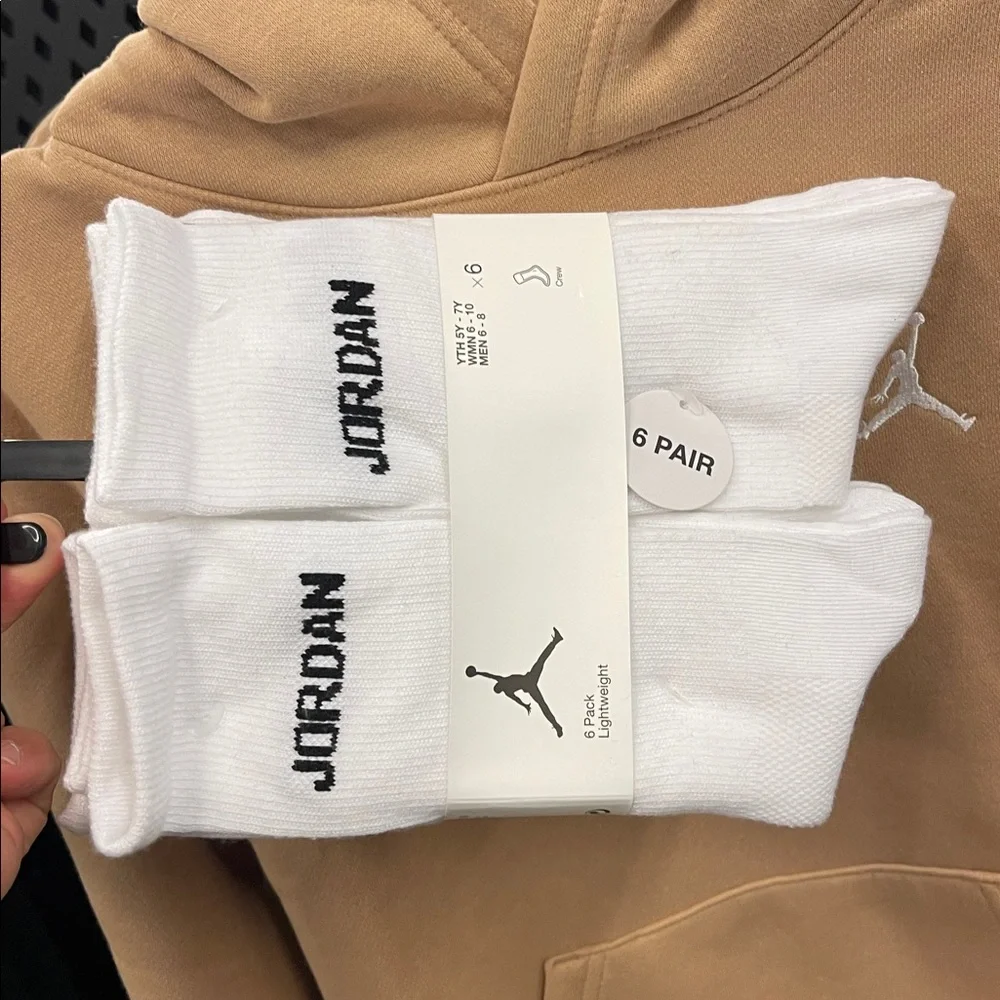 Jordan White Crew Socks 6-Pack JORDAN JUMPMAN CREW Socks  6PK